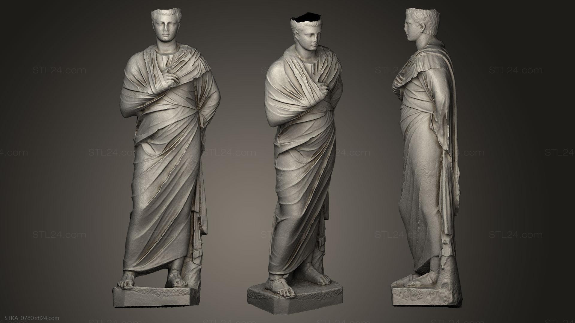 Statues antique and historical - Cloaked Roman, STKA_0780. 3D stl model ...